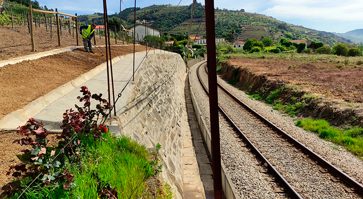 Estabilização de Muro de Suporte na Linha do Douro