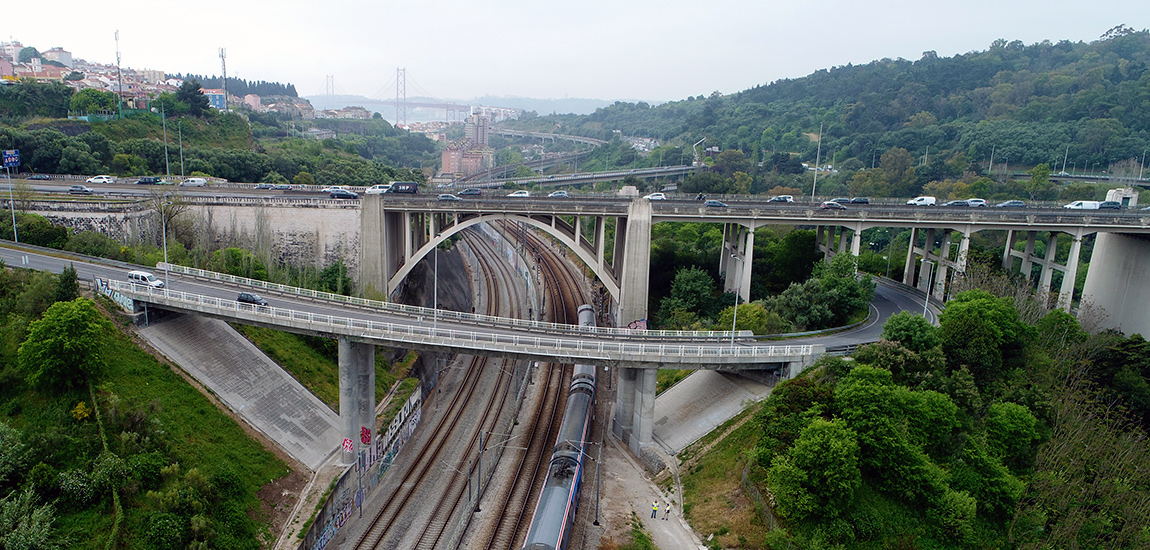 Vista geral Viaduto Duarte Pacheco