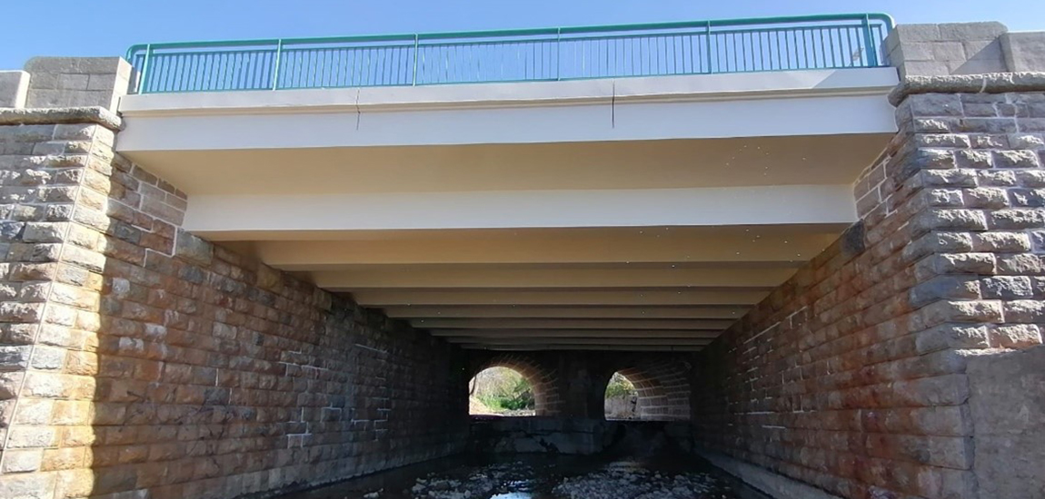 Vista geral após intervenção, sentido jusante-montante, da Ponte e Sub-Obra