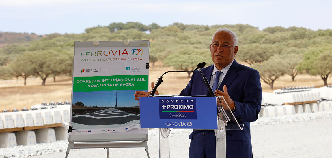 Primeiro-Ministro visita obra de construção da nova Linha de Évora