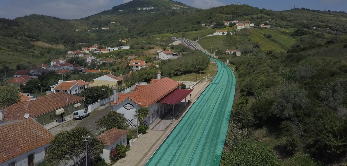 Imagem do Apeadeiro de Mafra, na Linha do Oeste