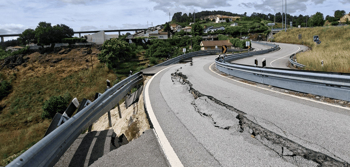 Via danificada