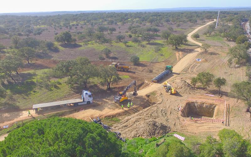 Mapa - Linha de Sines, Troço Sines - Ermidas do Sado
