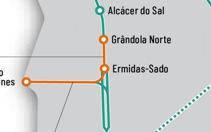 Linha do Sul, Troço Ermidas do Sado - Grândola Norte