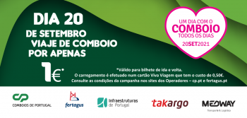 Dia 20 de Setembro passe “Um Dia Com o Comboio”